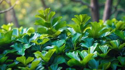 Detail of the leaves of a sessile oak tree (Quercus petraea).