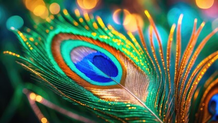 Obraz premium Patterns and details of peacock feathers.