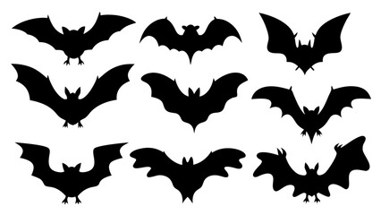 Set of halloween bat