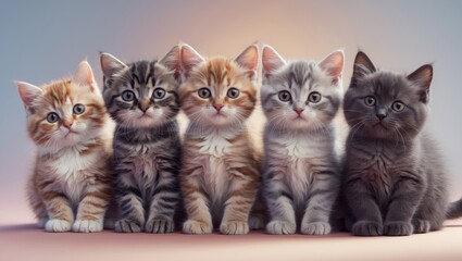 Various breeds of adorable kittens