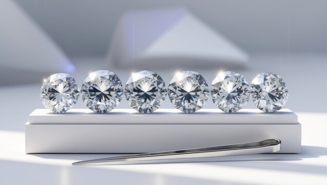 Diamond Colour Grading with Diamond Whiteness Samples on a White Colour Grading Card