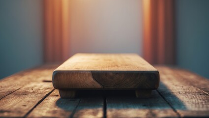 Desk of free space and old top with minimal clutter and vintage style.