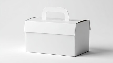 Blank White Cardboard Box with Handle Mockup