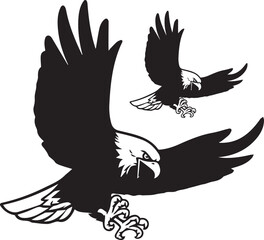 bald eagle silhouette vector design