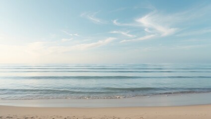Obraz premium Serene empty beach along with the calm sea.