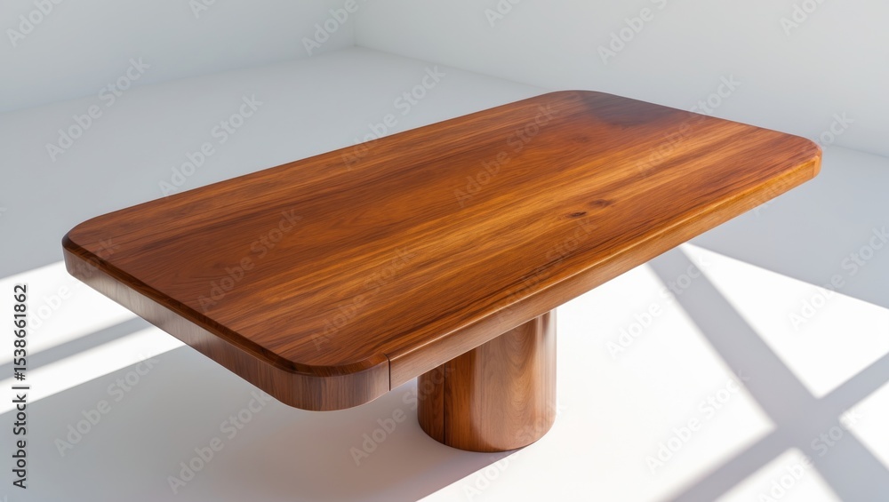 Poster empty dark wood table top isolated on white background, leaving space for placement; template mock-u