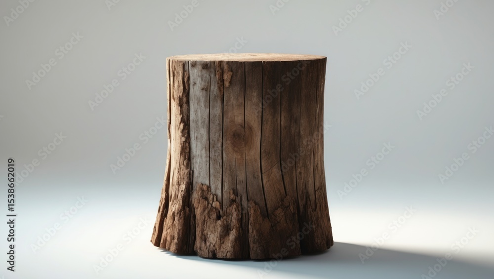 Aufkleber empty tree trunk used to display products. isolated on white background.