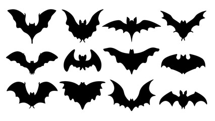 Set of halloween bat