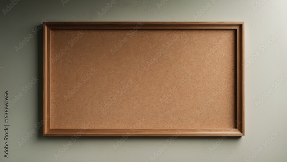 Poster empty cork board frame with textured background.