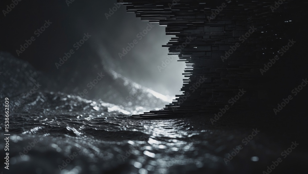 Poster luxury background for product display with stand and empty copy space on an empty dark screen backgr
