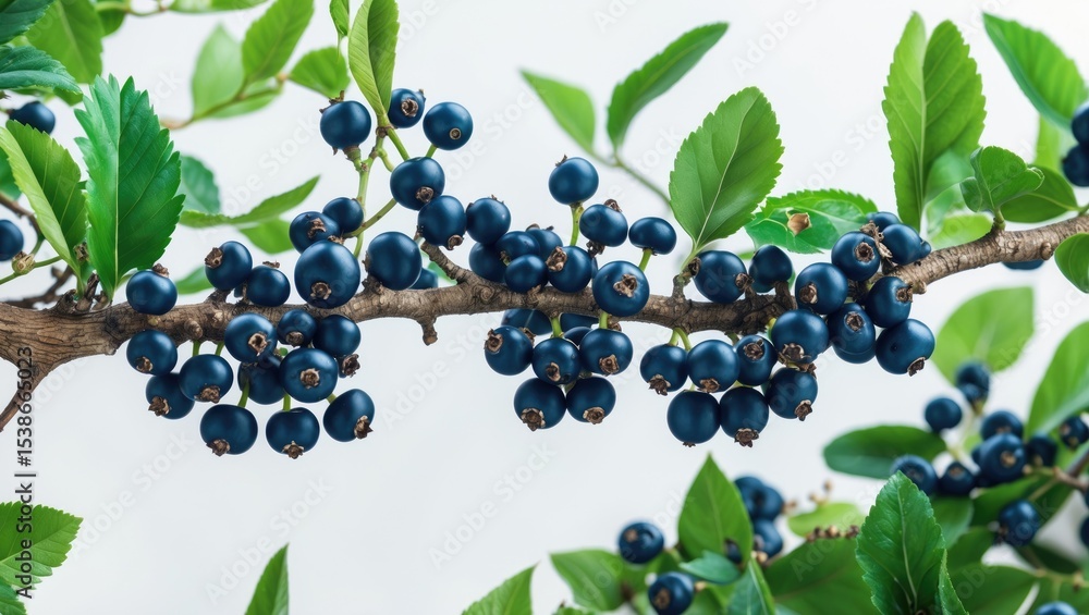 Aufkleber evergreen branch of juniper with berries displayed on a white background.