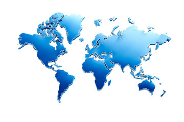 Colorful world map with a transparent background for various uses