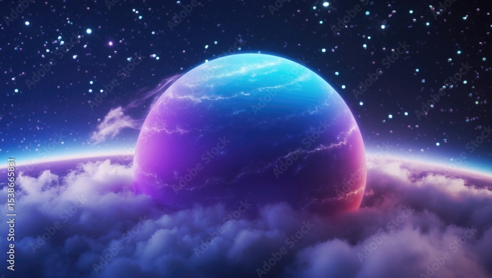 Poster exoplanet featuring a solid surface and an oxygen atmosphere set against a black background. a poten