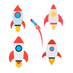 cartoon rocket vector illustration