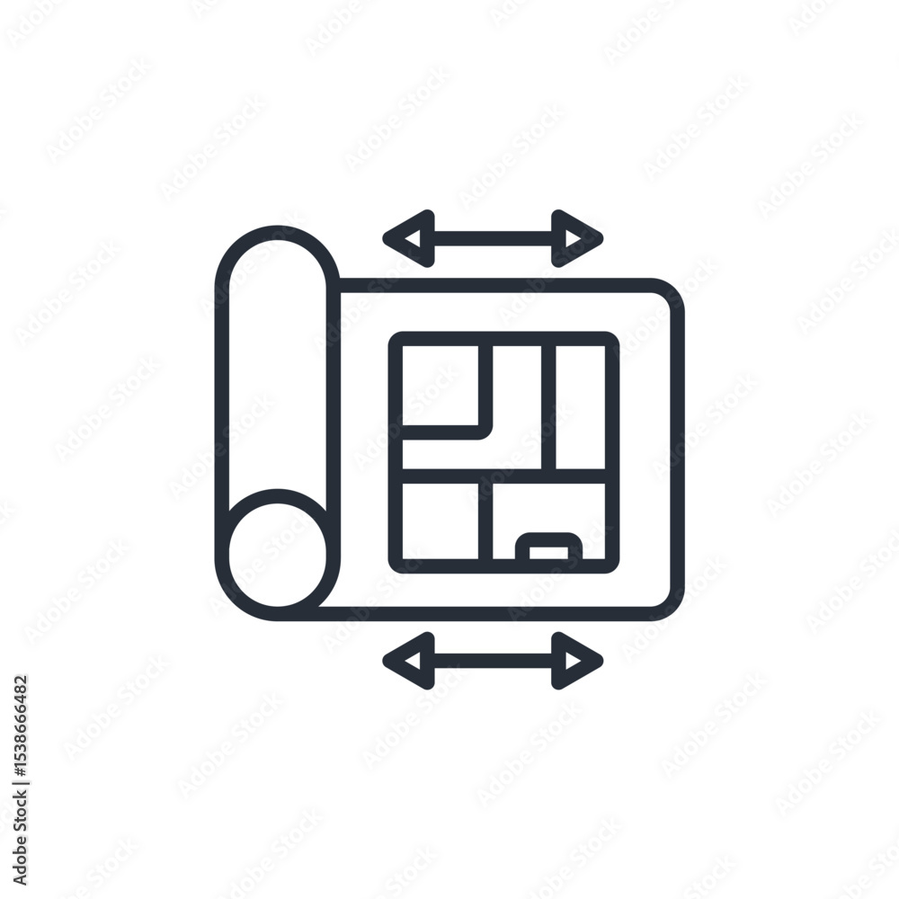 Poster blueprint icon. vector.editable stroke.linear style sign for use web design,logo.symbol illustration