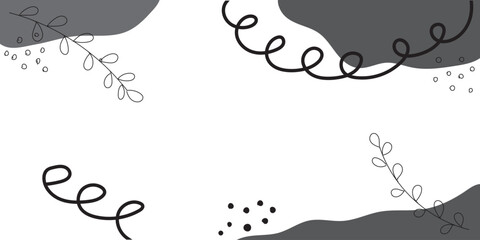 Abstract background with colored spots and plant branches.