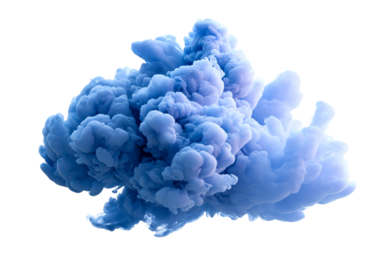 Blue smoke cloud on transparent background creates ethereal effect - Powered by Adobe