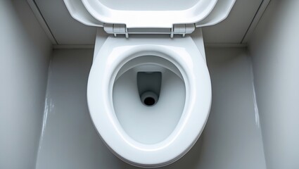 Fototapeta premium Isolated on a white background, flush tank sanitary ware, 2-piece separate toilet.