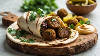 Flat design of nutritious shawarma