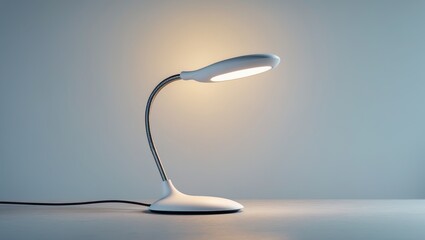 Flexible LED study lamp, isolated on a white paper background.