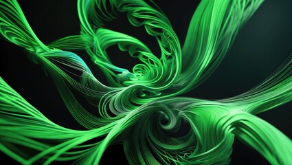 Flowing, green string textureâ€”an abstract fractal background.