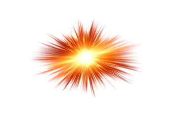 Bright explosion with glowing rays on transparent background