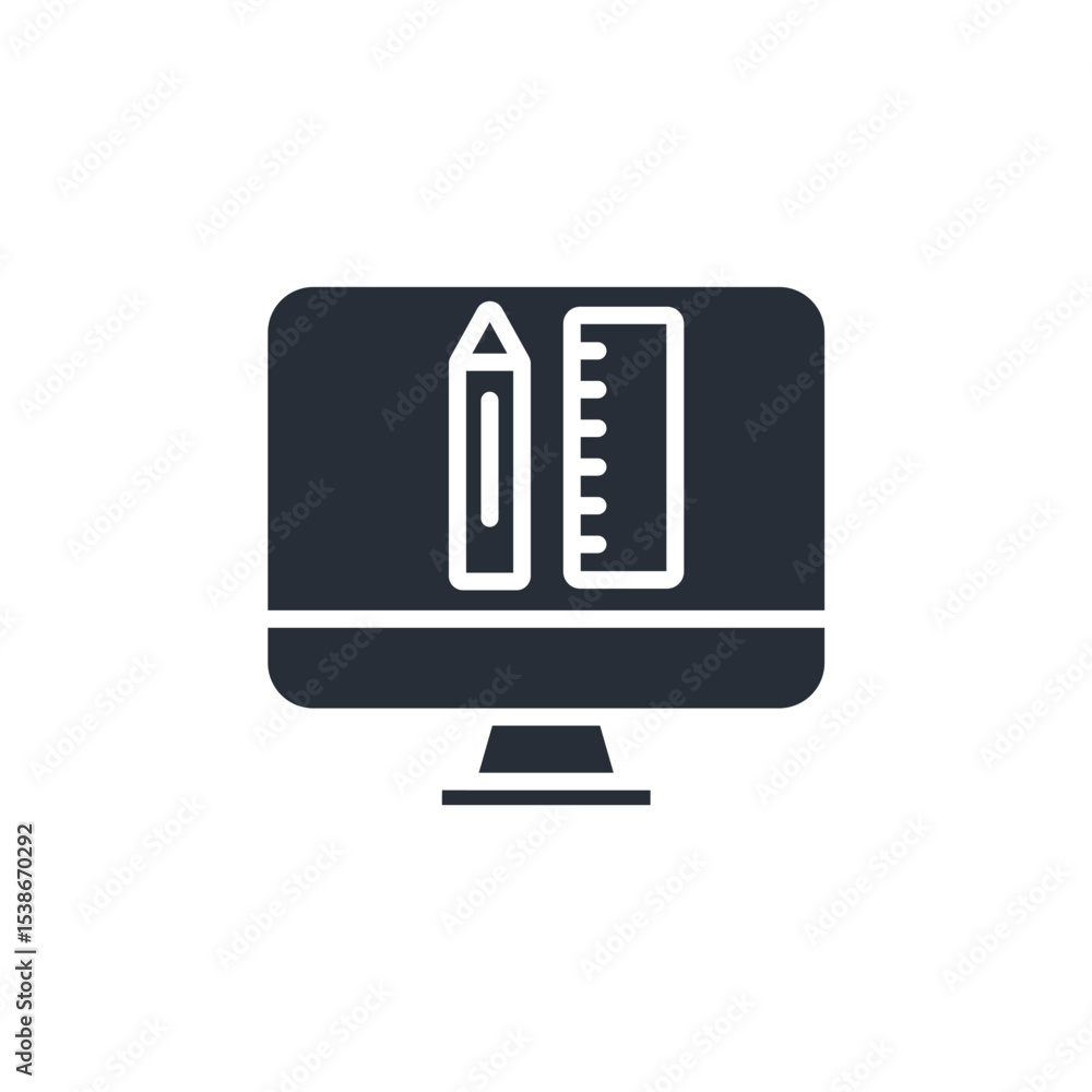 Poster design icon. vector.editable stroke.linear style sign for use web design,logo.symbol illustration.