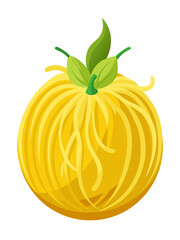 Illustration of a spaghetti squash with green leaves a healthy and delicious vegetable perfect for vegetarian and vegan dishes isolated on a white background vector