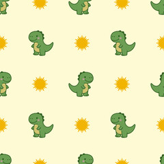 seamless pattern with cute trex