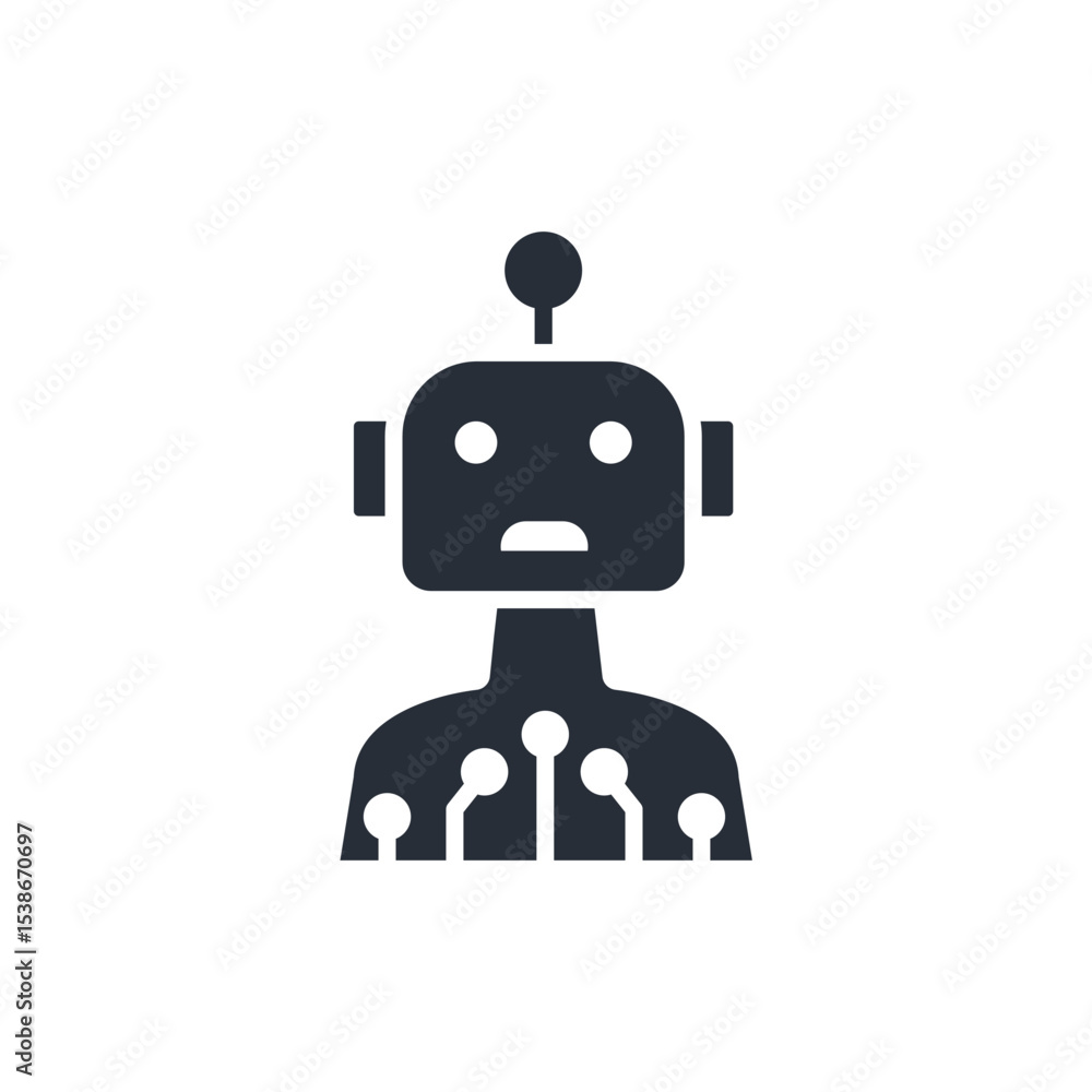 Poster robotics icon. vector.editable stroke.linear style sign for use web design,logo.symbol illustration.