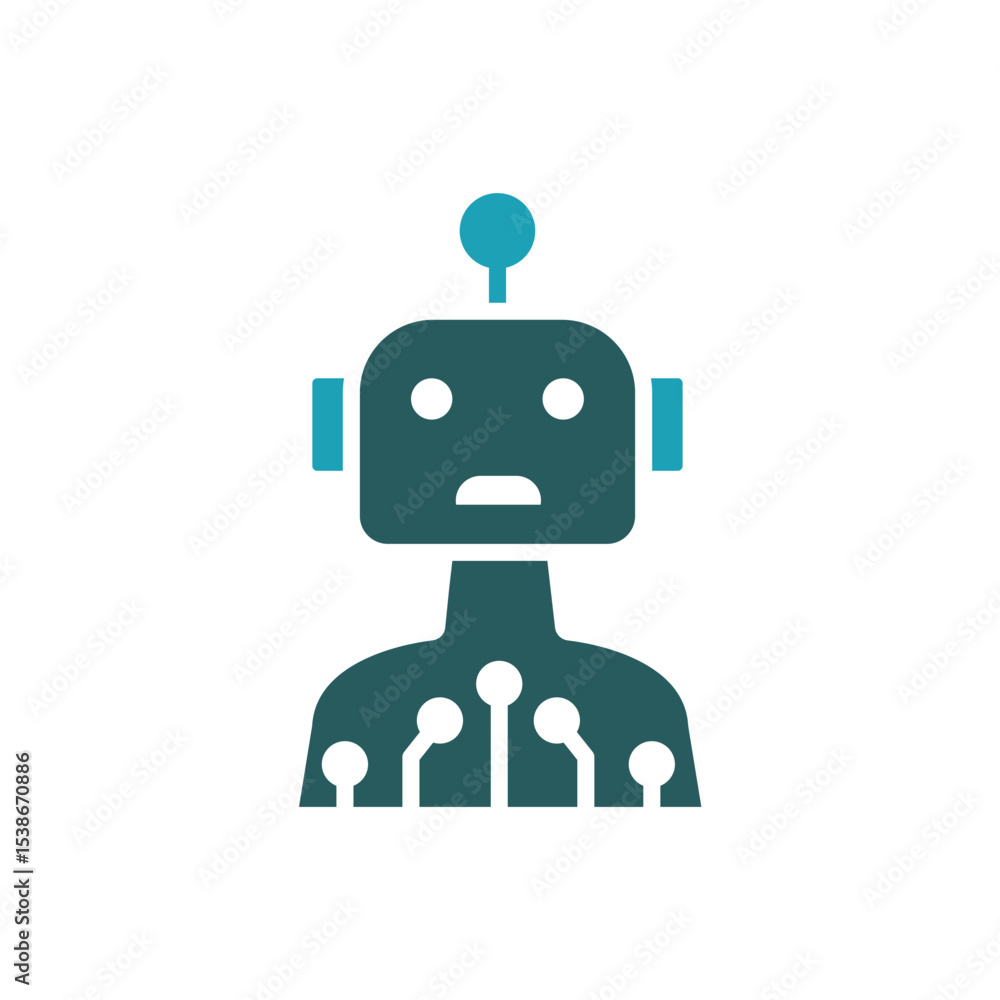 Poster robotics icon. vector.editable stroke.linear style sign for use web design,logo.symbol illustration.