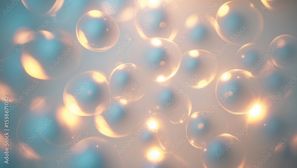Poster A stunning shiny bokeh effect produced by water drop reflections - Abstract defocused image of shiny bokeh effect suitable for background use, glamorous natural bokeh effect with blurred shine