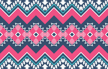 Ethnic abstract ikat art. Fabric Morocco, geometric pattern color oriental. Design for background textile, fabric, curtain, carpet, wallpaper, clothing, wrapping, Batik.