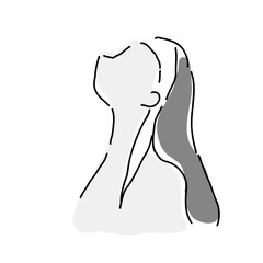 シルエット　女性