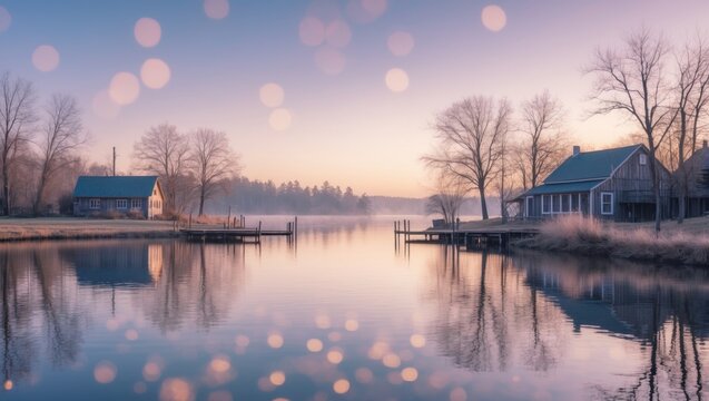 Early morning view over Lake