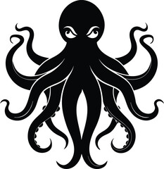 Octopus silhouette vector illustration art design