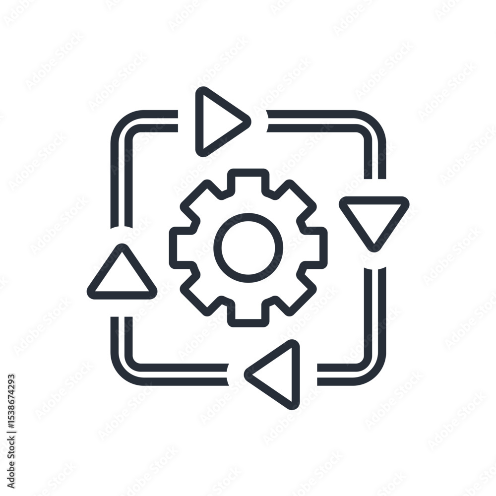 Poster process icon. vector.editable stroke.linear style sign for use web design,logo.symbol illustration.
