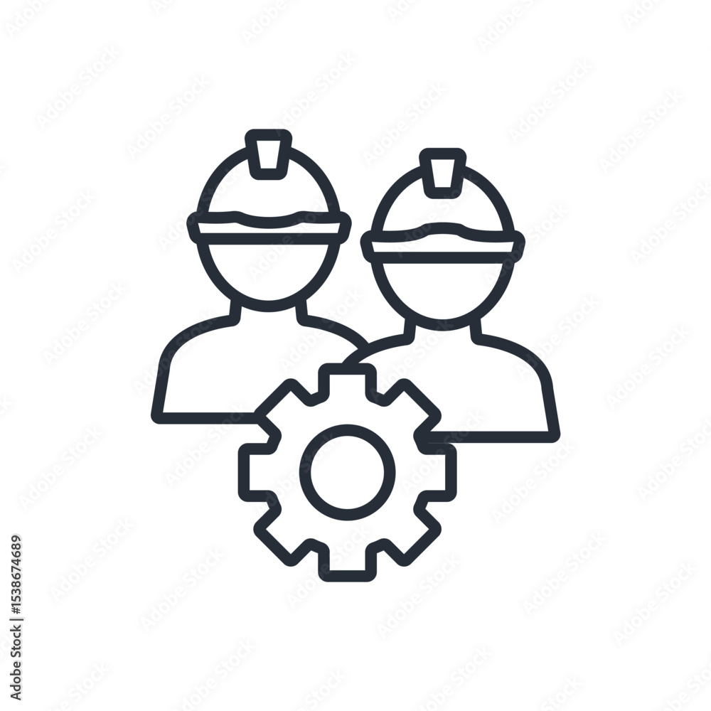 Poster engineers icon. vector.editable stroke.linear style sign for use web design,logo.symbol illustration