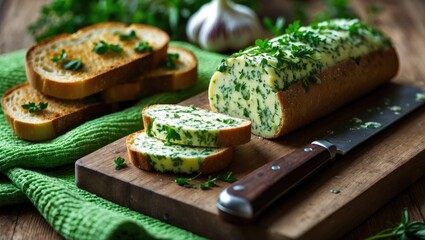 Garlic, cheese, and bread served together.