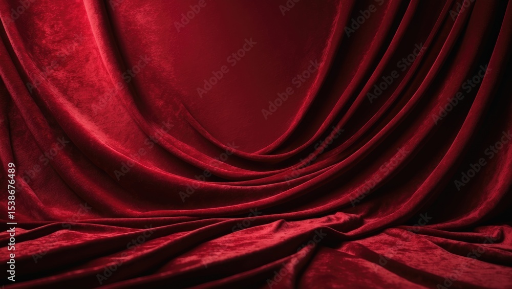 Poster dark red velvet fabric texture used as background. a blank dark red fabric backdrop of soft and smoo
