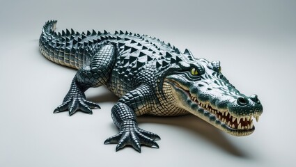 Fototapeta premium Risks posed by dangerous crocodile isolated