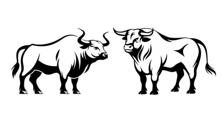 vector illustration of  cow bull