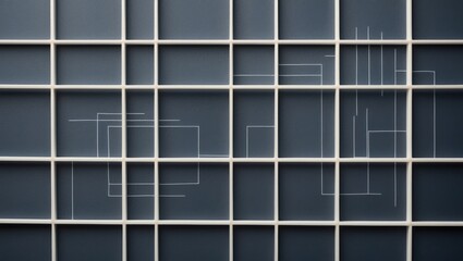 Crumpled dark gray textured background featuring grid paper.