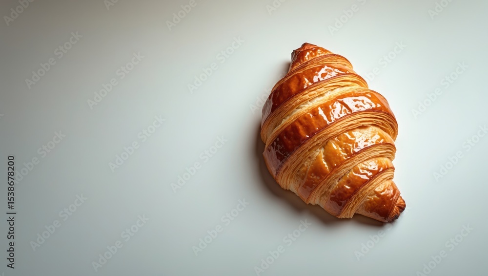 Poster crunchy croissant isolated on background with a clean and simple design.