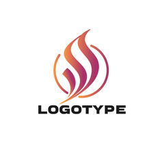 Original abstract logo with waves and lines in vector.