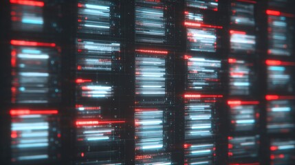 Abstract network grid with files and folders, futuristic software interface, digital document management system, store, search and organize documents, corporate business, paperless office	
