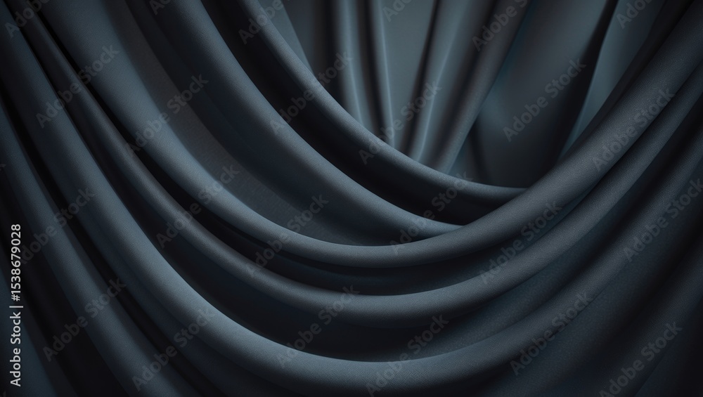 Poster draped dark fabric texture with subtle folds and shadows forming a striking background.