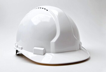 Fototapeta premium A white construction helmet in a mockup on a clean white background