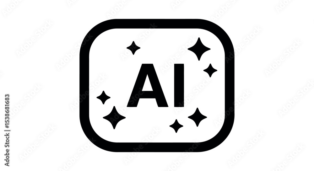 Aufkleber ai symbol with sparkling elements for technology and digital innovation design vector illustration