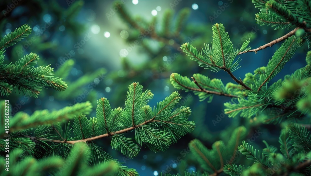 Poster close-up of a fir tree branch.